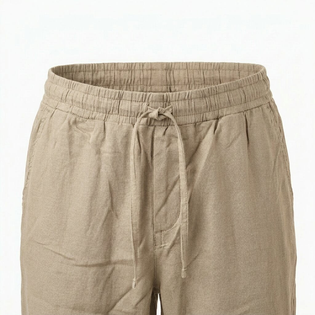 Départ Homme Pantalon en Lin Beige