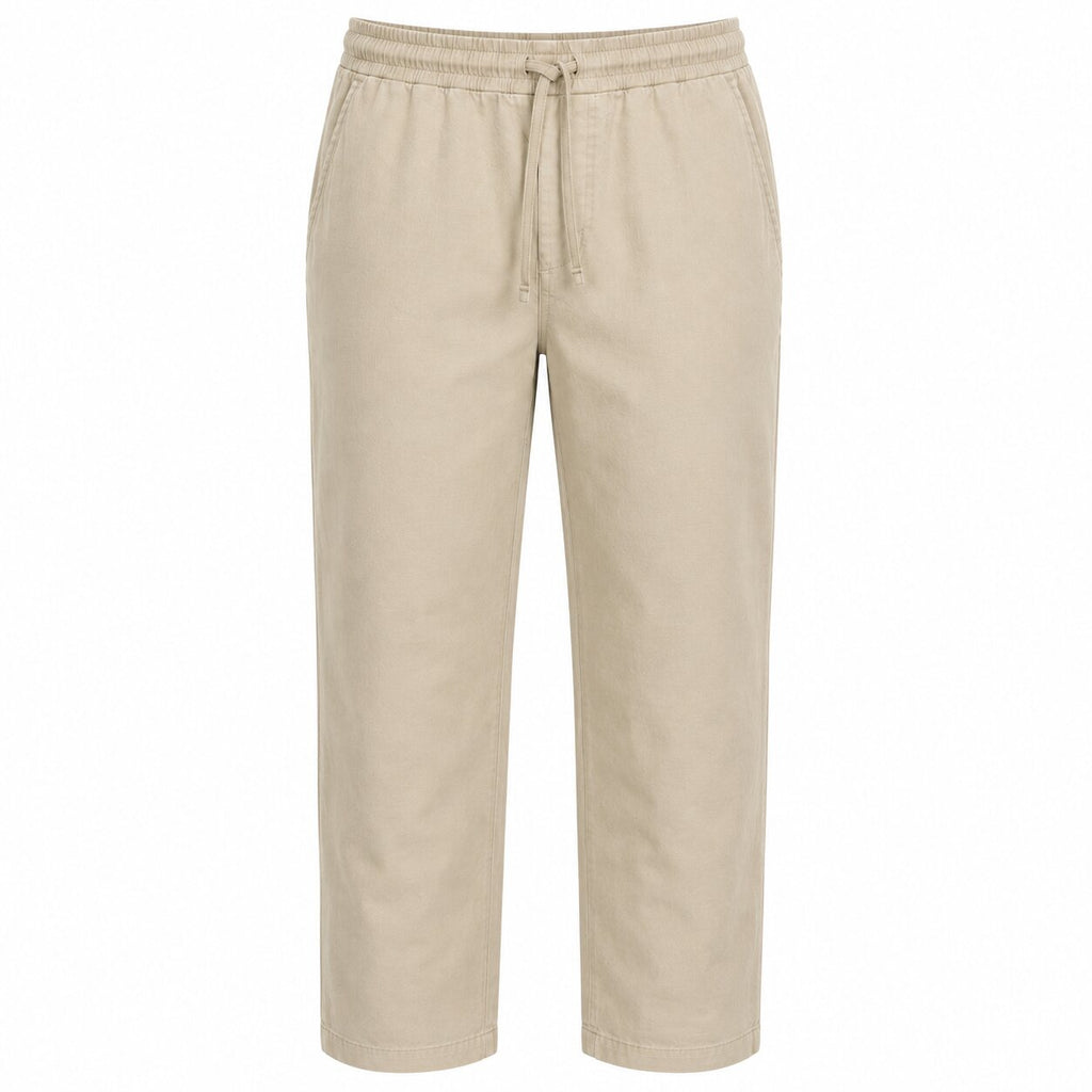 Départ Homme Pantalon en Lin Beige